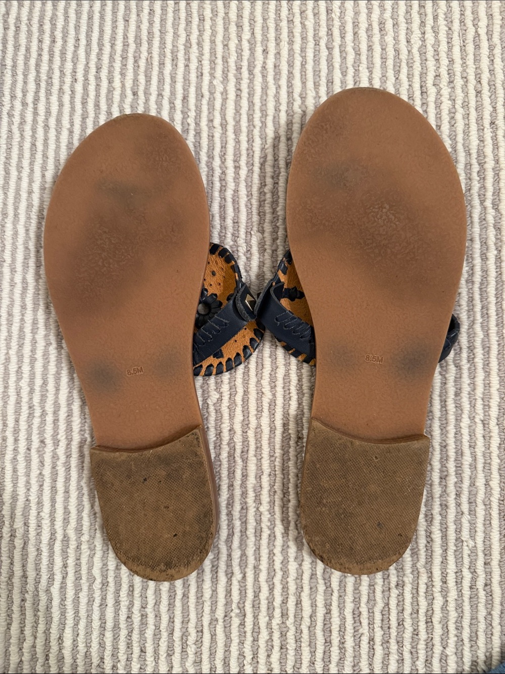Jack Rogers Navy Leather Sandals - Picture 2 of 3